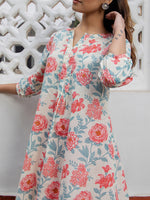 Thumbnail for Janasya From Style Master Cotton Floral A-Line Tunic