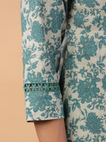 Thumbnail for Janasya Sage Cambric Floral Tunic
