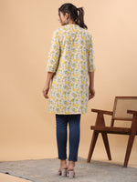Thumbnail for Janasya Beige Cambric Floral Tunic