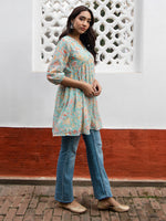 Thumbnail for Janasya From Style Master Georgette Floral Gathered Tunic