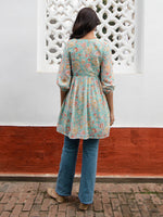 Thumbnail for Janasya From Style Master Georgette Floral Gathered Tunic