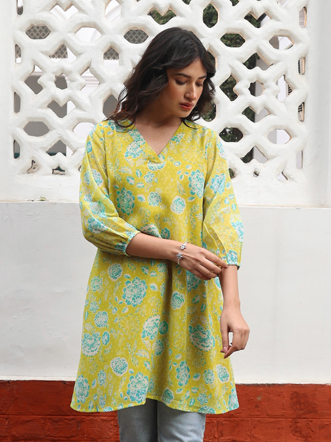 Janasya From Style Master Georgette Floral Regular Tunic