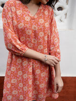 Thumbnail for Janasya From Style Master Georgette Floral Regular Tunic