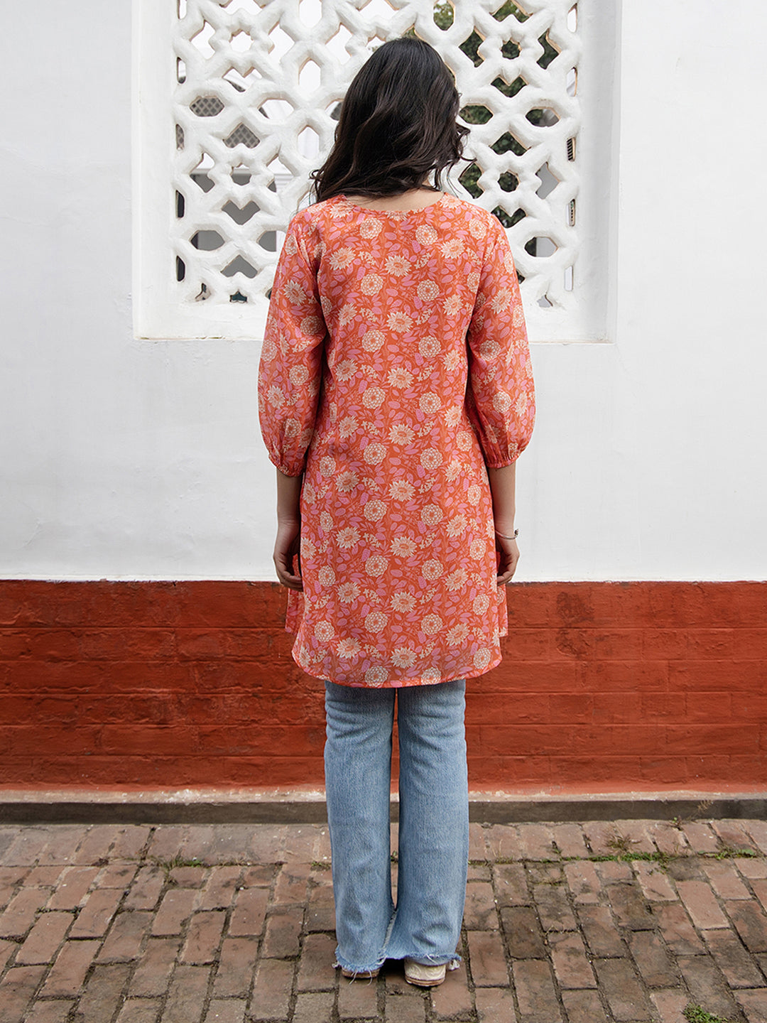 Janasya From Style Master Georgette Floral Regular Tunic