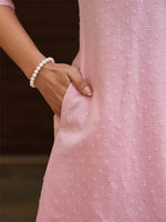 Thumbnail for Janasya Light Dobby Cotton Self Design A-Line Top & Bottom Set