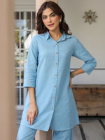 Thumbnail for Janasya Light Cotton Solid Straight Top & Bottom Set