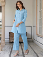Thumbnail for Janasya Light Cotton Solid Straight Top & Bottom Set