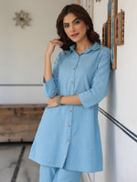 Thumbnail for Janasya Light Cotton Solid Straight Top & Bottom Set