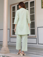 Thumbnail for Janasya Light Cotton Solid A-Line Top & Bottom Set