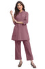 Janasya Light Cotton Solid A-Line Top & Bottom Set - Distacart