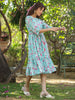 Janasya Bright Georgette Floral Tiered Dress - Distacart