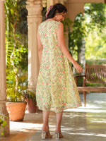 Thumbnail for Janasya Light Georgette Floral A-Line Dress
