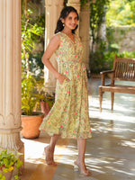 Thumbnail for Janasya Light Georgette Floral A-Line Dress