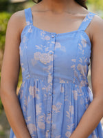 Thumbnail for Janasya Bright Georgette Floral Tiered Dress