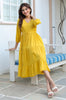 Janasya Bright Rayon Solid Tiered Dress - Distacart