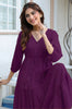 Janasya Dark Rayon Solid Tiered Dress - Distacart