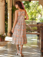 Thumbnail for Janasya Light Cotton Floral Tiered Dress