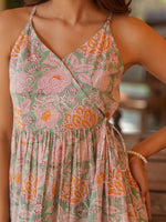 Thumbnail for Janasya Light Cotton Floral Tiered Dress