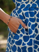 Thumbnail for Janasya Dark Cotton Abstract A-Line Dress