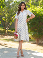 Thumbnail for Janasya Light Cotton Floral Shirt Dress Dress