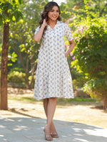 Thumbnail for Janasya Light Cotton Floral Shirt Dress Dress
