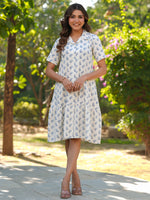 Thumbnail for Janasya Light Cotton Floral Shirt Dress Dress