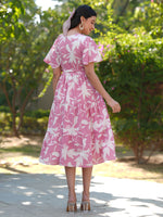 Thumbnail for Janasya Light Cotton Floral Tiered Dress