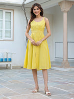 Thumbnail for Janasya Bright Cotton Solid A-Line Dress