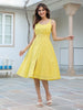 Janasya Bright Cotton Solid A-Line Dress - Distacart