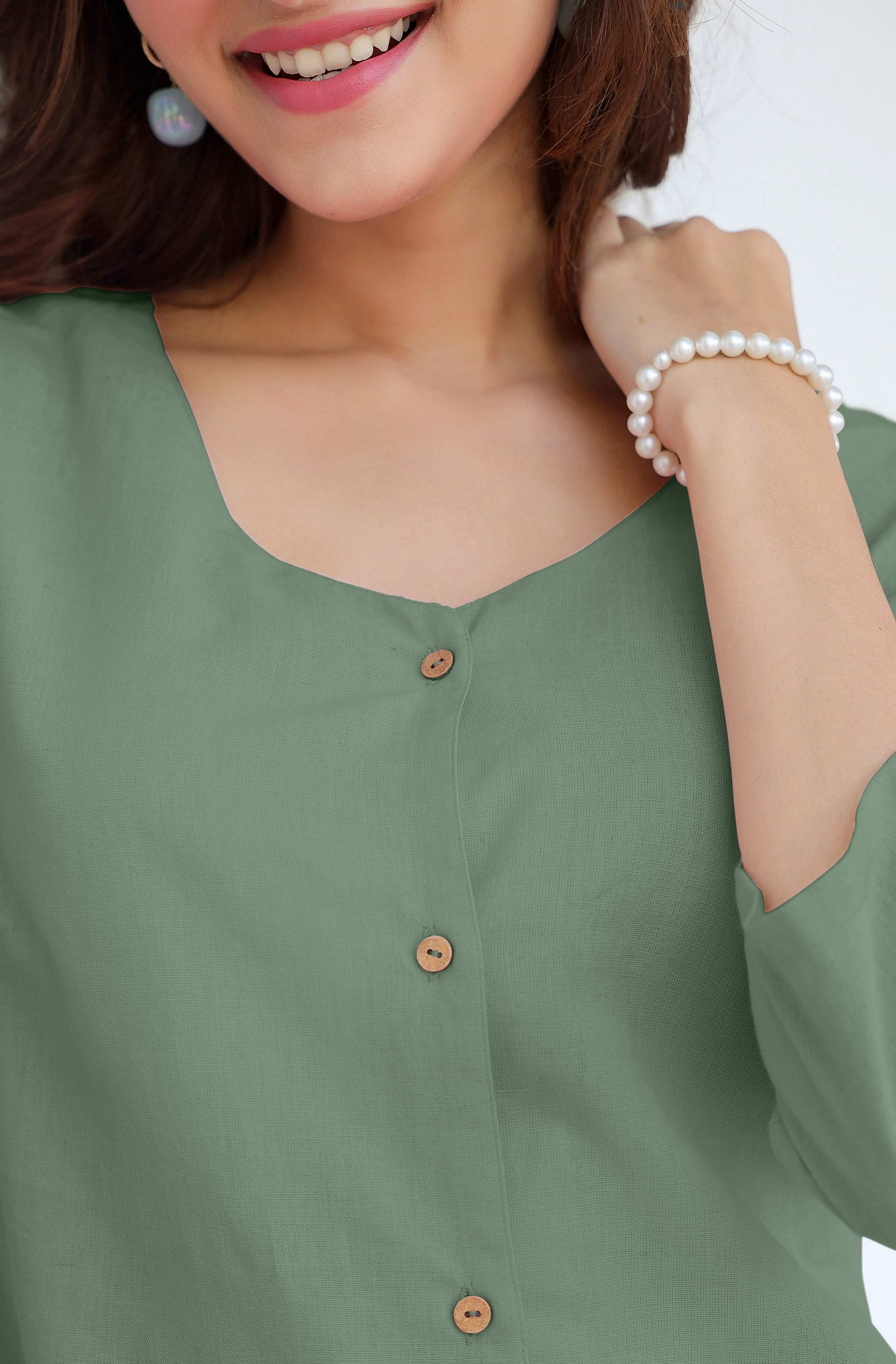 Janasya Light Cotton Solid Straight Dress