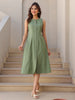 Janasya Dark Cotton Solid A-Line Dress - Distacart