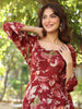 Janasya Dark Rayon Floral A-Line Dress - Distacart