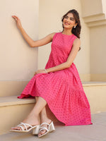 Thumbnail for Janasya Bright Cotton Schiffli Fit & Flare Dress