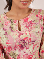 Thumbnail for Janasya Bright Cotton Floral A-Line Dress