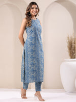 Thumbnail for Janasya Light Cotton Chevron Straight Kurta Set