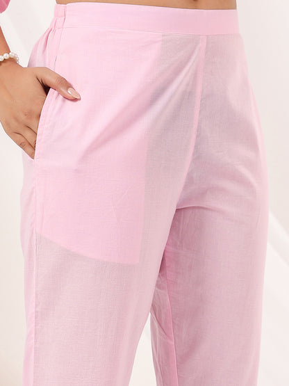 Janasya Light Cotton Embroidered A-Line Kurta Set - Distacart