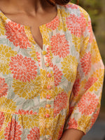 Thumbnail for Janasya Light Cotton Floral A-Line Kurta Set