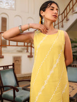Thumbnail for Janasya Light Cotton Embroidered Straight Kurta Set