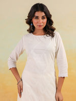 Thumbnail for Janasya Light Cotton Embroidered Straight Kurta Set