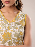 Thumbnail for Janasya Light Cotton Floral Straight Kurta Set