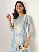 Thumbnail for Janasya Light Silk Blend Tie & dye Straight Kurta Set