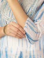 Thumbnail for Janasya Light Silk Blend Tie & dye Straight Kurta Set