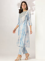 Thumbnail for Janasya Light Silk Blend Tie & dye Straight Kurta Set