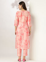Thumbnail for Janasya Light Silk Blend Tie & dye Straight Kurta Set