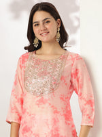 Thumbnail for Janasya Light Silk Blend Tie & dye Straight Kurta Set