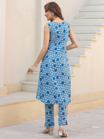 Thumbnail for Janasya Dark Cotton Floral A-Line Kurta Set