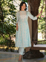 Thumbnail for Janasya Light Cotton Tie & dye A-Line Kurta Set