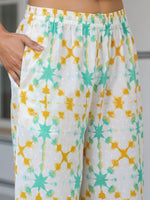 Thumbnail for Janasya Light Cotton Abstract A-Line Kurta Set