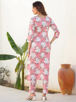 Thumbnail for Janasya Light Cotton Floral Straight Kurta Set