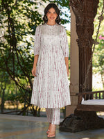Thumbnail for Janasya Light Cotton Tie & dye A-Line Kurta Set